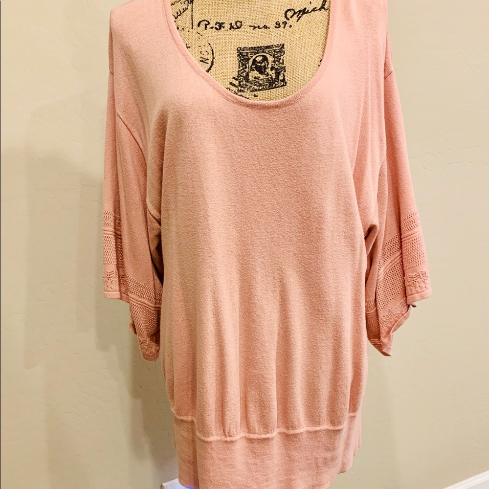 Max Studio Specialty Pink Bell Sleeve Top